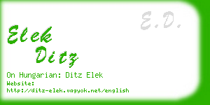 elek ditz business card